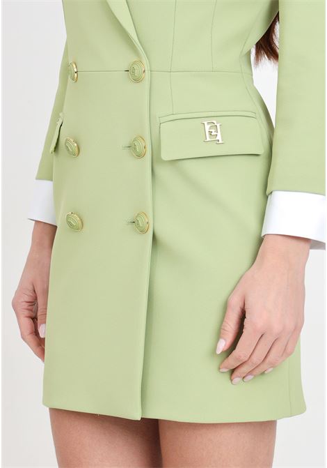 Pistachio green women's manteau robe in stretch crêpe ELISABETTA FRANCHI | ABT1041E2105